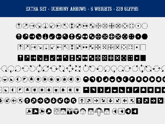 Uchrony Arrows font