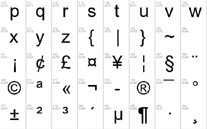 Arial font