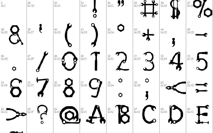 Hand Tool font