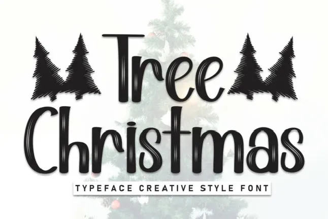 Tree Christmas Brush font