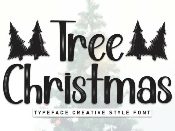 Tree Christmas Brush font