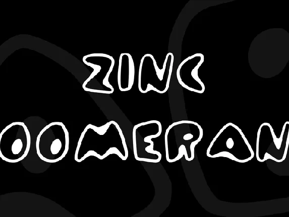 Zinc Boomerang font