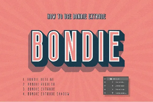 Bondie Extrude Family font