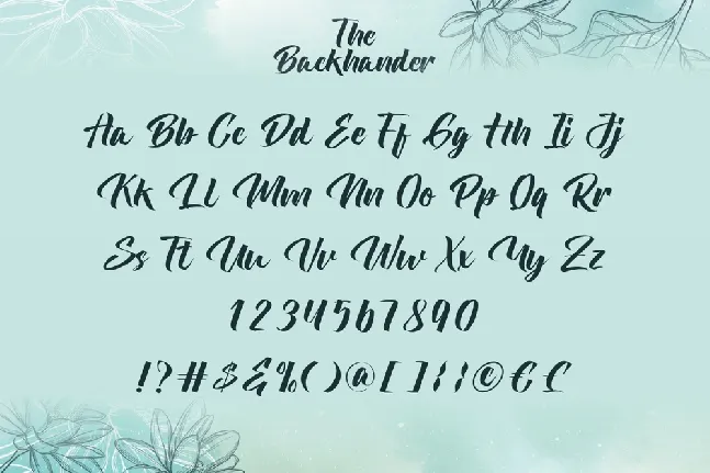 The Backhander Demo font