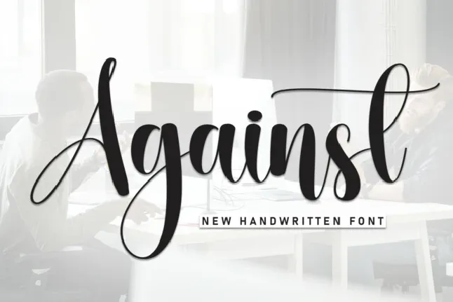 Against Script font