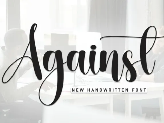 Against Script font