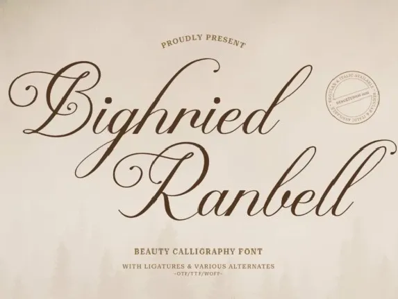 Bighried Ranbell font