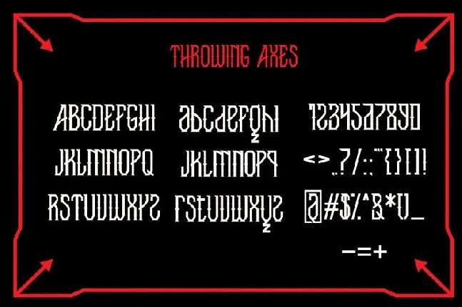 Throwing Axes font