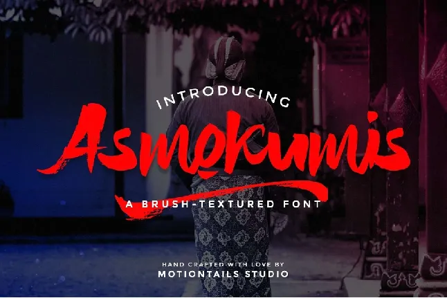 Asmokumis Textured Brush Script font