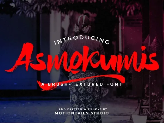 Asmokumis Textured Brush Script font