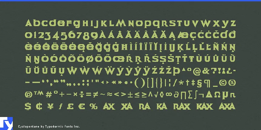 Cyclopentane font