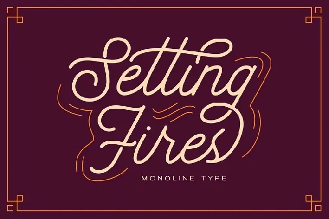 Seting Fires Monoline Type font