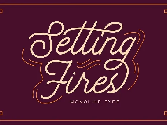 Seting Fires Monoline Type font