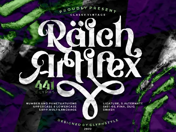 Raich Artifex font