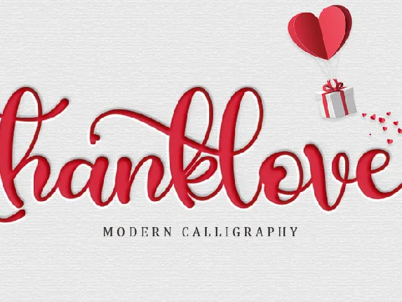 Thanklove - Personal Use font