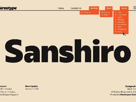 Sanshiro Demo font