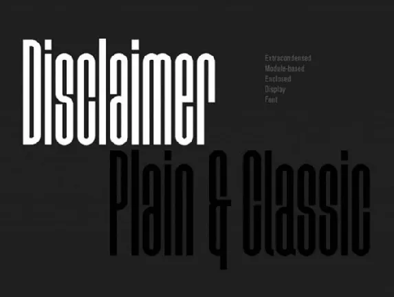 Disclaimer Typeface font