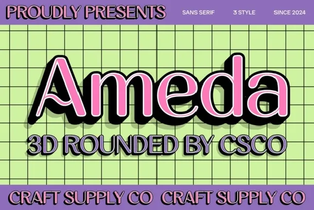 Ameda Rounded 3D font