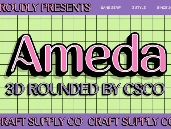 Ameda Rounded 3D font