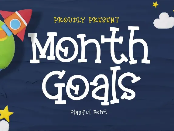 Monthly Goals A Playful font