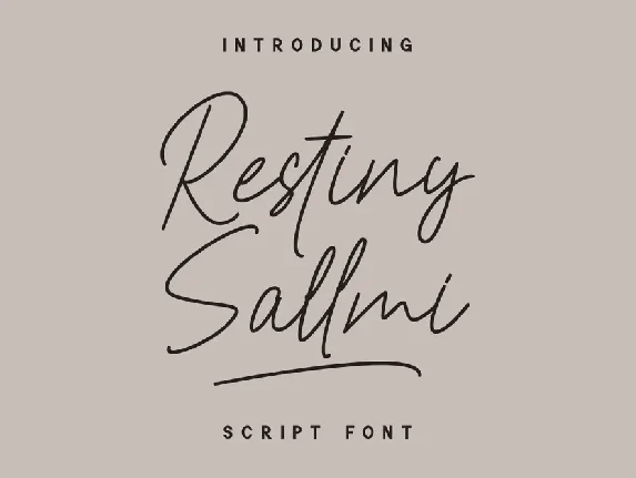 Restiny Sallmi font