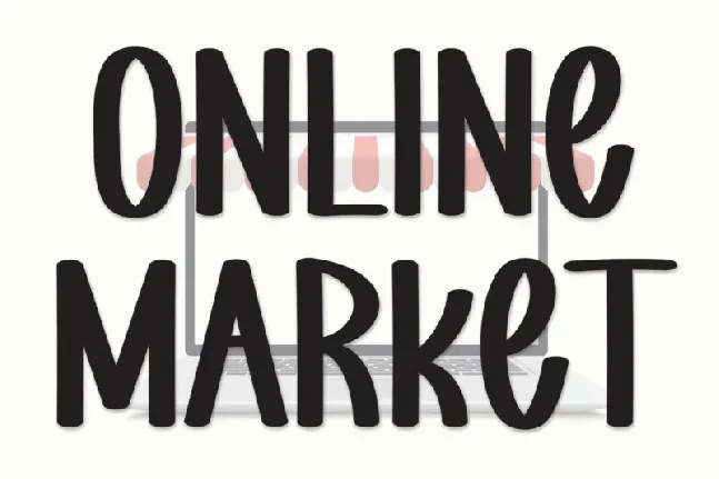 Online Market Display font