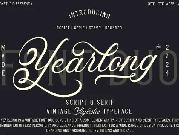 Yearlong font