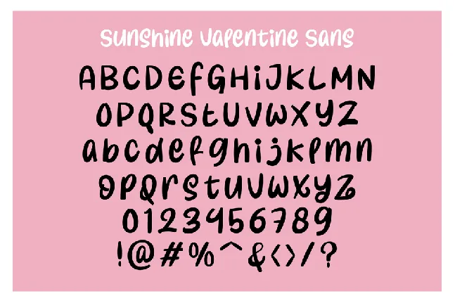 Sunshine Valentine Sans font