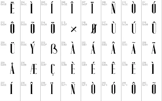 ZANIE BROVIA font