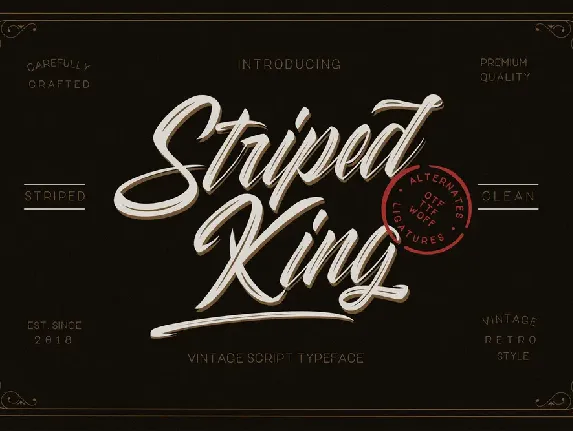 Striped King font