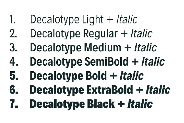 Decalotype Typeface font