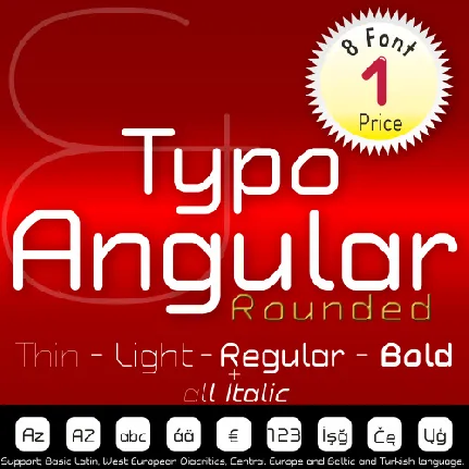 Typo Angular Rounded font