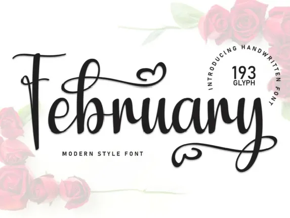 February Script font