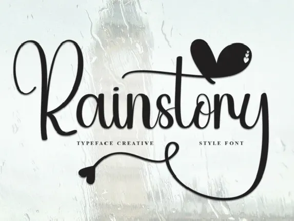 Rainstory Calligraphy font