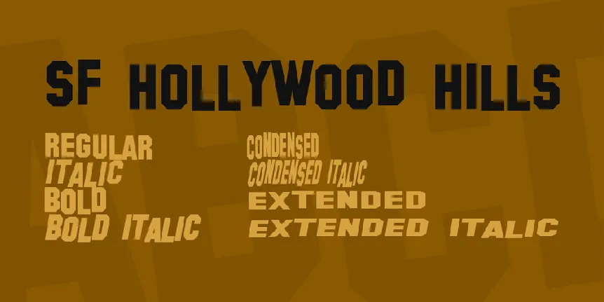 SF Hollywood Hills font