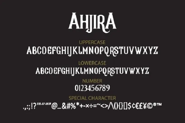 Ahjira font