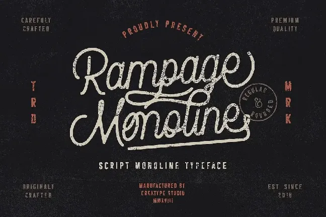 Rampage Monoline Script font