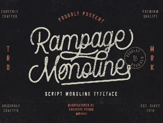 Rampage Monoline Script font