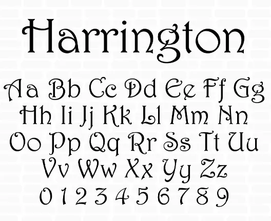 Harrington font