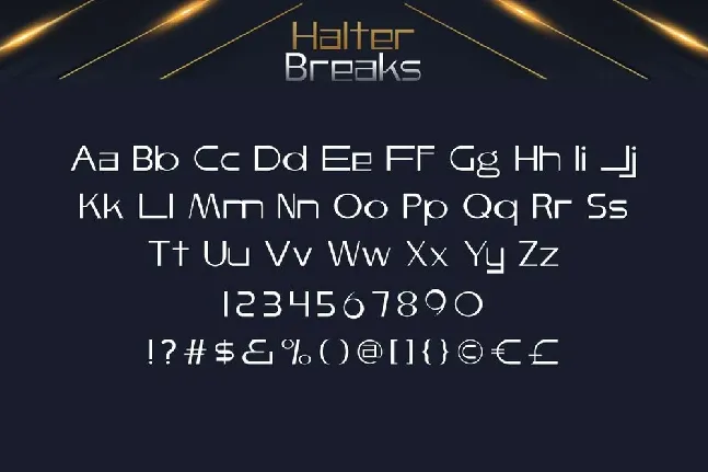 Halter Breaks font