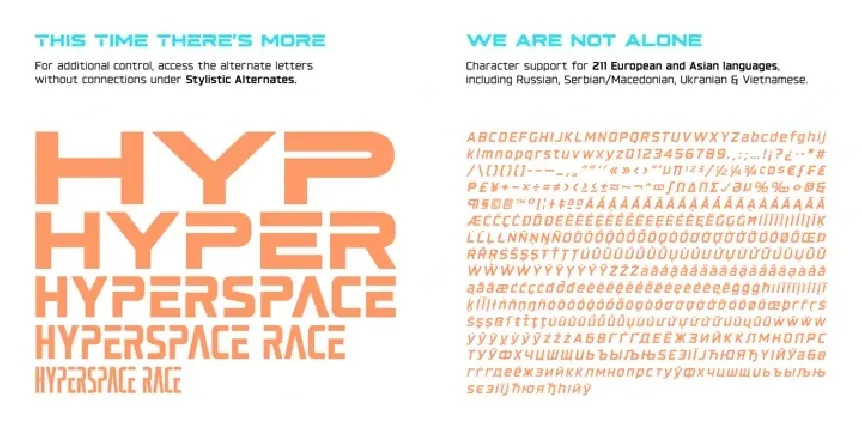 Hyperspace Race Family font