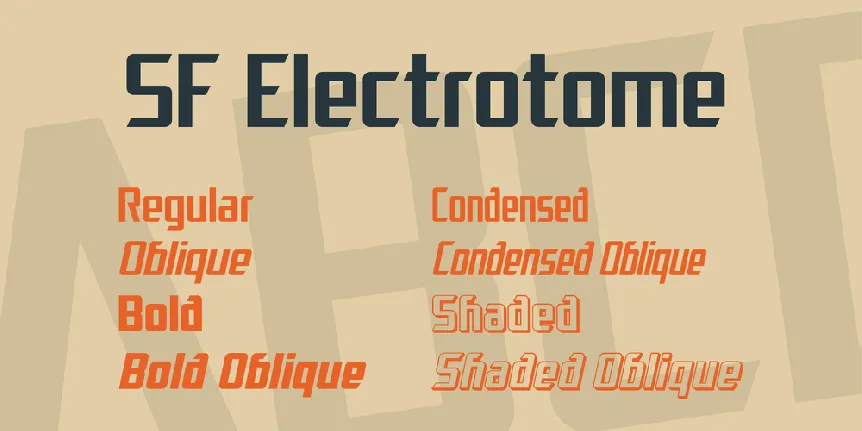 SF Electrotome font