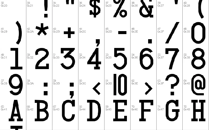 CARD CHARACTERS font