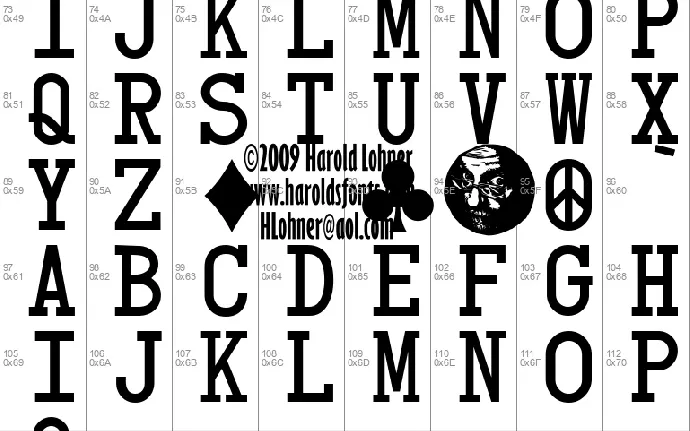 CARD CHARACTERS font