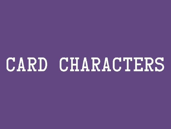 CARD CHARACTERS font