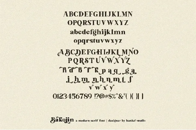 Bakojin font