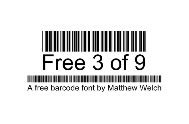 3 OF 9 BARCODE FONT font