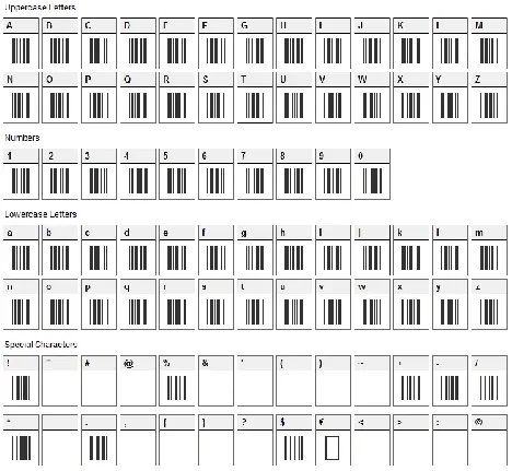 3 OF 9 BARCODE FONT font