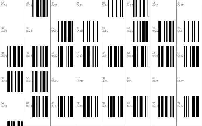 3 OF 9 BARCODE FONT font