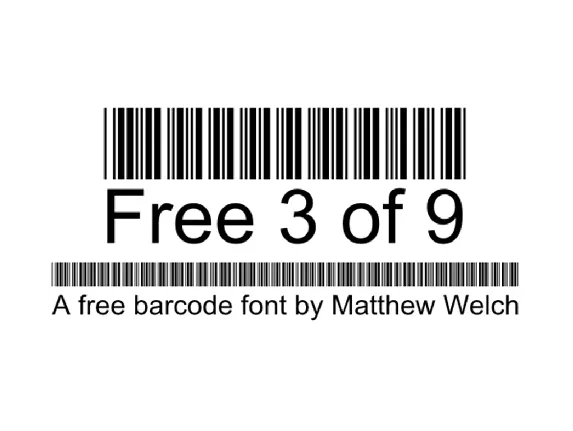 3 OF 9 BARCODE FONT font